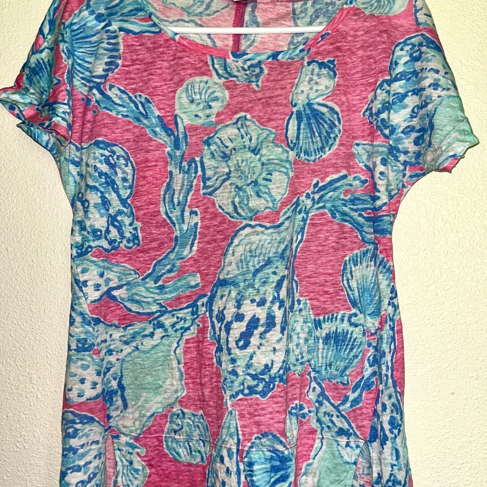 Lilly Pulitzer Mikela Linen top in Pink Pout
